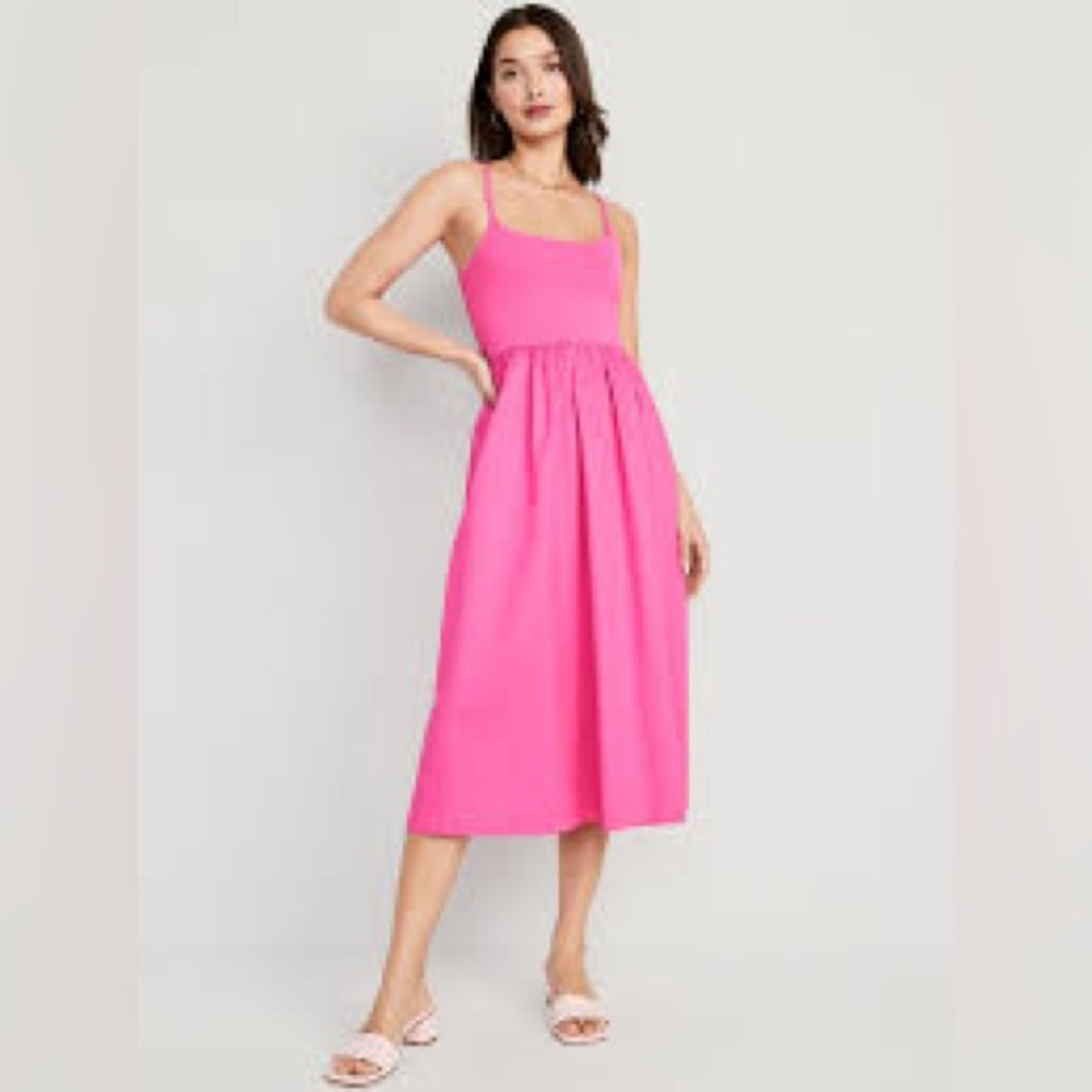 Old Navy Fit & Flair Combination Midi Dress
